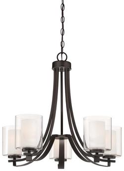 5-Light Chandelier Light Fixture in Smoked Iron