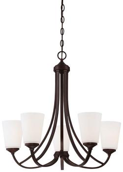 5-Light 26 In. Wide Chandelier in Vintage Bronze