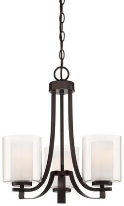 3-Light 18 In. Wide Mini Chandelier in Smoked Iron