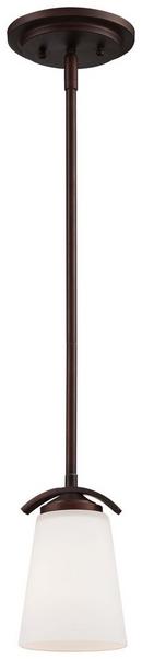 Minka Lavery Vintage Bronze 7-1/2 in. 100W 1-Light Pendant with Etched White Glass Shade 