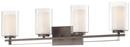 32-1/2 in. 4-Light Bath Light with Clear and Etched White Glass in Smoked Iron
