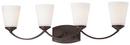 30-1/2 in. 4-Light Bath Light with Etched White Glass in Vintage Bronze