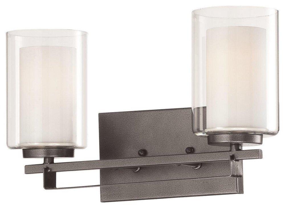 Minka Lavery Smoked Iron 8-1/4 in. 100W Bath Light in Smoked Iron with Clear Glass Shade 