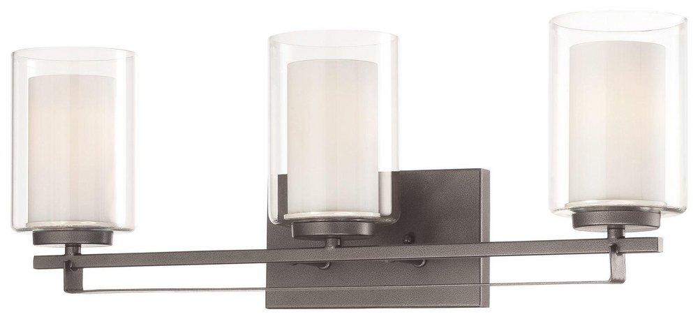 Minka Lavery Smoked Iron 8-1/4 in. 100W Bath Light in Smoked Iron with Clear Glass Shade 
