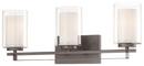 8-1/4 in. 100W 3-Light Bath Light in Smoked Iron with Clear Glass Shade