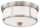 13-1/2 in. 60W 2-Light Flushmount in Brushed Nickel with Etched Opal Glass Shade