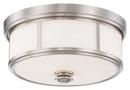 Minka Lavery Brushed Nickel 13-1/2 in. 60W 2-Light Flushmount with Etched Opal Glass Shade 