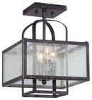 12-1/2 in. 60W 4-Light Candelabra E-12 Ceiling Light with Clear Seeded Glass in Aged Charcoal