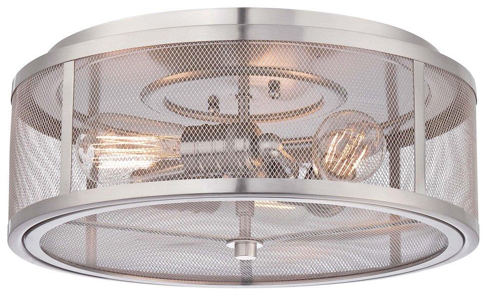 Minka Lavery Brushed Nickel 40W 3-Light Flushmount Ceiling Light 