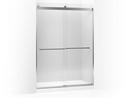 KOHLER Bright Polished Silver 82 in. Sliding Bath Door with Crystal Clear Glass and Square Towel Bar