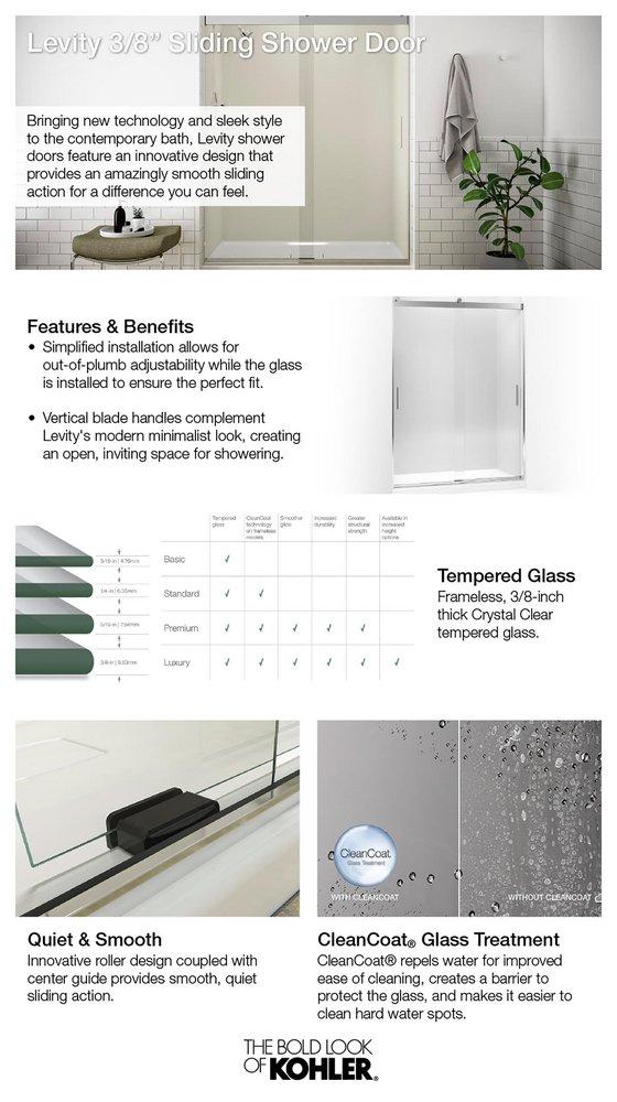 KOHLER Bright Polished Silver 82 in. Sliding Bath Door with Crystal Clear Glass and Square Towel Bar 