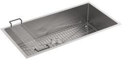 35 in. Undermount Stainless Steel Single Bowl Kitchen Sink
