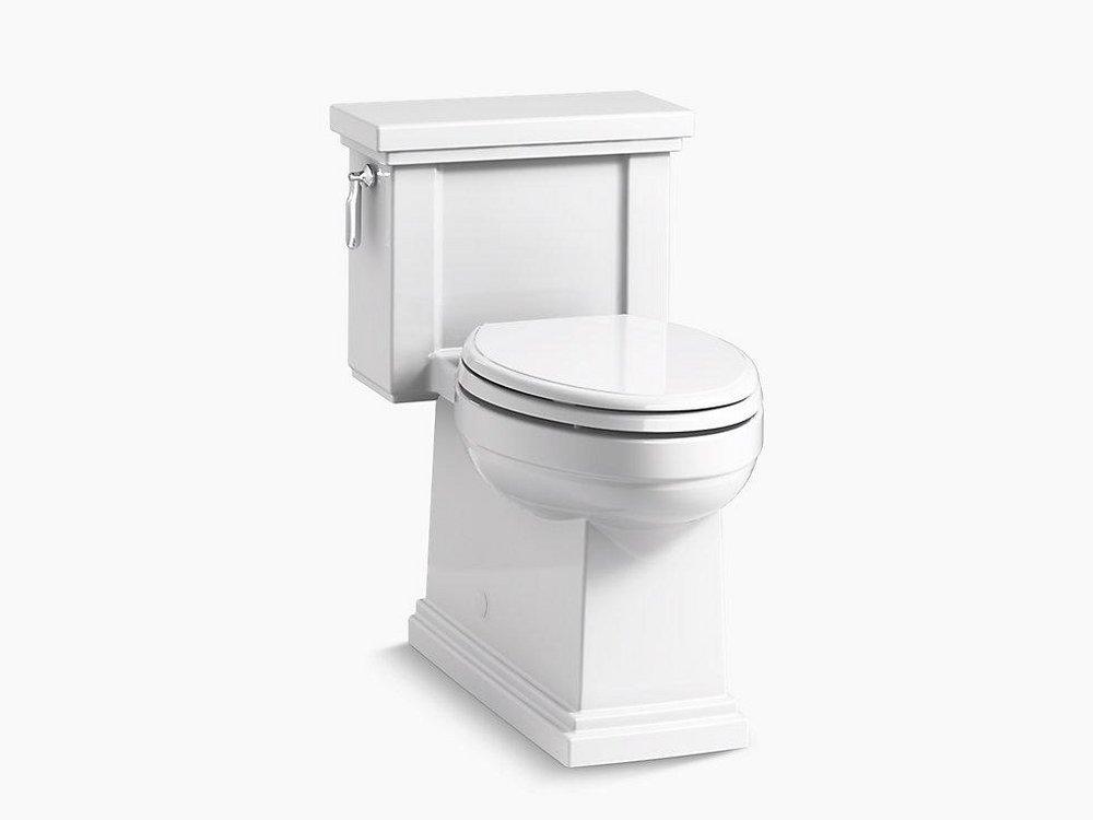 KOHLER White 1.28 gpf Elongated Floor Mount One Piece Toilet 