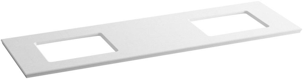 KOHLER White Expressions 73-5/8 in x 22-13/16 in Double Bowl Solid Surface Vanity Top 