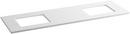 KOHLER White Expressions 73-5/8 in x 22-13/16 in Double Bowl Solid Surface Vanity Top 