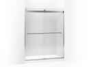 74 in. Frameless Crystal Clear Tempered Glass Sliding Shower Door in Bright Polished Silver