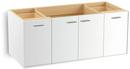 19-1/2 x 48 in. Wall-Hung Bathroom Vanity Cabinet with Split Top Drawer in Linen White