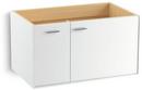 19-1/2 x 36 in. Wall-Hung Bathroom Vanity Cabinet with 1-Door and 1-Drawer on Left in Linen White