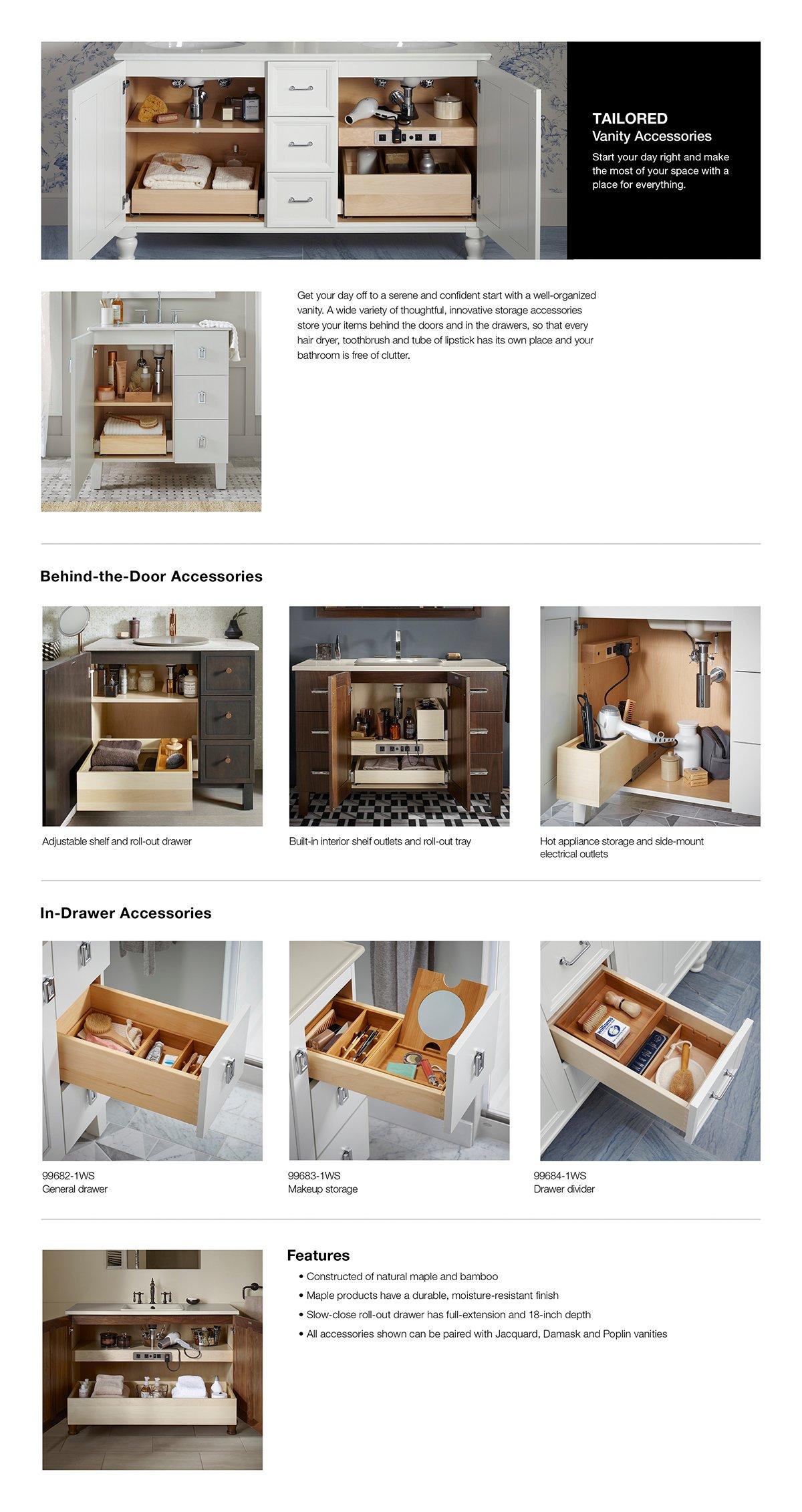 KOHLER Linen White 34-1/2 x 36 in. Bathroom Vanity Cabinet with Furniture Legs 