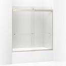57-60 Clear Bypass Bath Door *LEVITY Brushed Nickel