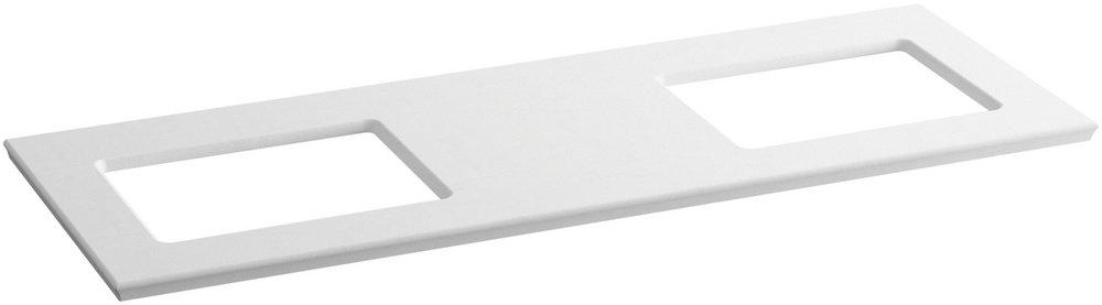 KOHLER White Expressions 61-5/8 in x 22-13/16 in Double Bowl Solid Surface Vanity Top 