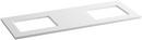KOHLER White Expressions 61-5/8 in x 22-13/16 in Double Bowl Solid Surface Vanity Top 
