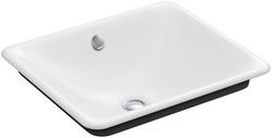 18-9/16 in. Vessel Mount Rectangular Cast Iron Bathroom Sink in White