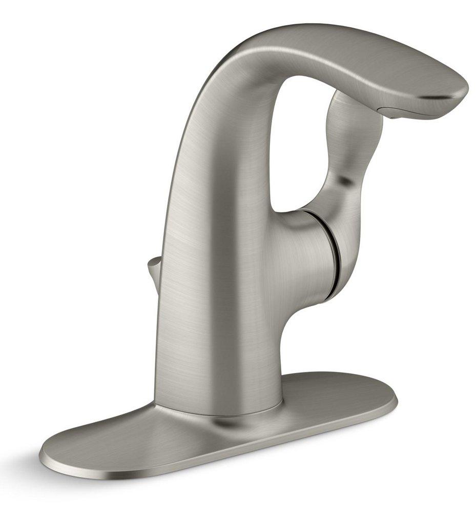 KOHLER Vibrant&reg; Brushed Nickel Single Handle Monoblock Bathroom Sink Faucet 
