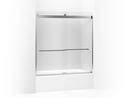 KOHLER Bright Polished Silver 62 in. Sliding Bath Door with Crystal Clear Glass and Square Towel Bar