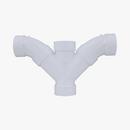 White PVC DWV 3-Piece Double Combination Wye (Fabricated) 