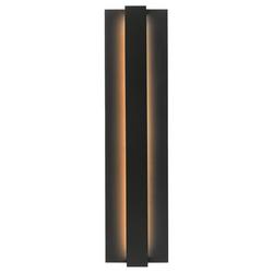 24 in. 20W 1-Light Outdoor Wall Sconce in Black