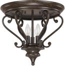 15-1/4 in. 3-Light Ceiling Fixture in Chesterfield Brown