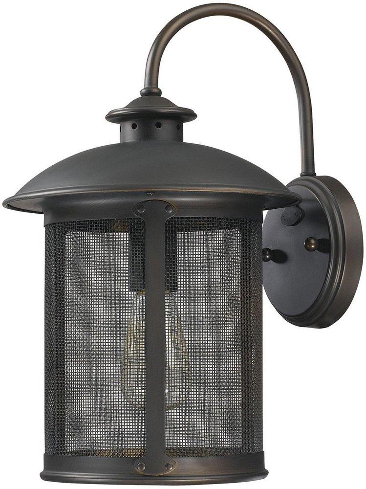 Capital Lighting Old Bronze 9-1/2 x 15-1/4 in. 100W 1-Light Medium E-26 Incandescent Outdoor Wall Sconce 