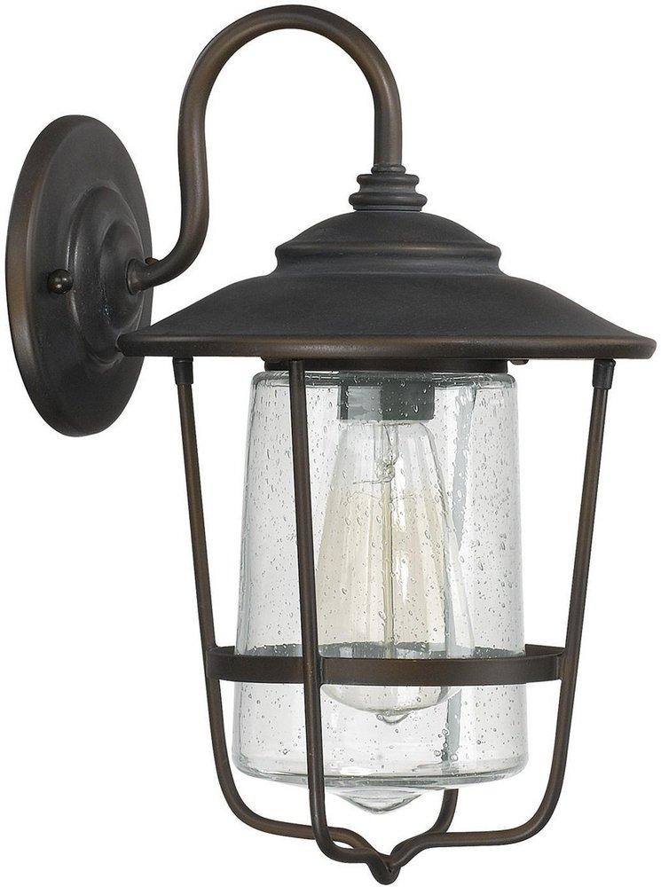 Capital Lighting Old Bronze 8-1/4 in. 100W 1-Light Medium E-26 Incandescent Wall Lantern 
