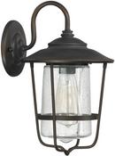 Capital Lighting Old Bronze 8-1/4 in. 100W 1-Light Medium E-26 Incandescent Wall Lantern 