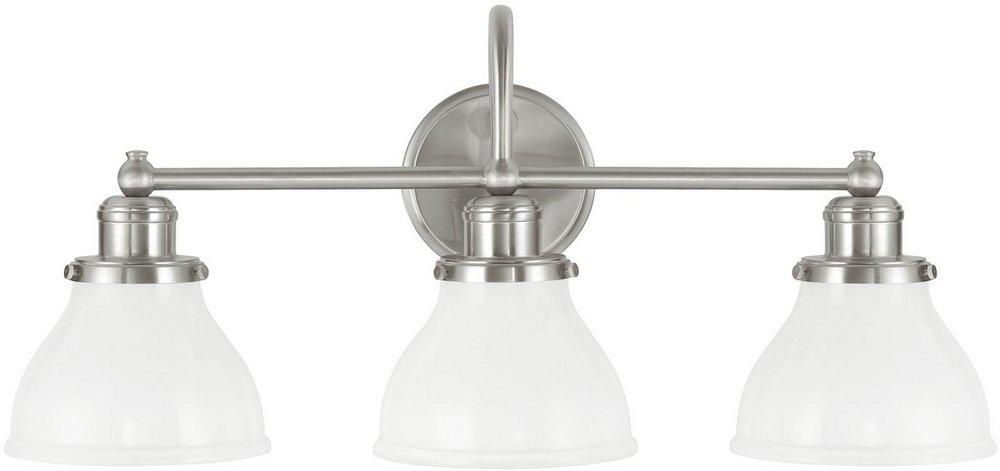 Capital Lighting Brushed Nickel 100W 3-Light Medium E-26 Base Incandescent Vanity 