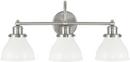 Capital Lighting Brushed Nickel 100W 3-Light Medium E-26 Base Incandescent Vanity 