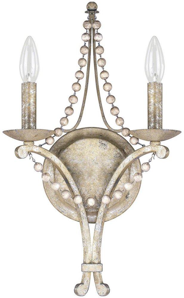 Capital Lighting Silver Quartz 60W 2-Light Candelabra E-12 Incandescent Wall Sconce 