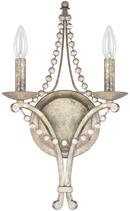 Capital Lighting Silver Quartz 60W 2-Light Candelabra E-12 Incandescent Wall Sconce 