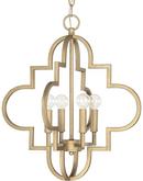 Capital Lighting Brushed Gold 20-1/4 in. 4-Light Candelabra E-12 Base Incandescent Pendant 