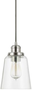 Capital Lighting Brushed Nickel 9-1/4 in. 1-Light Mini Pendant 