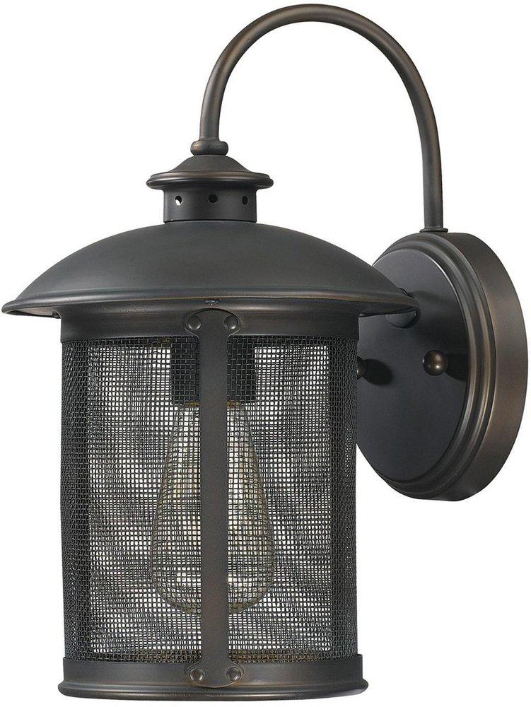 Capital Lighting Old Bronze 12-1/2 in. 100W Wall Mount Medium Lantern 