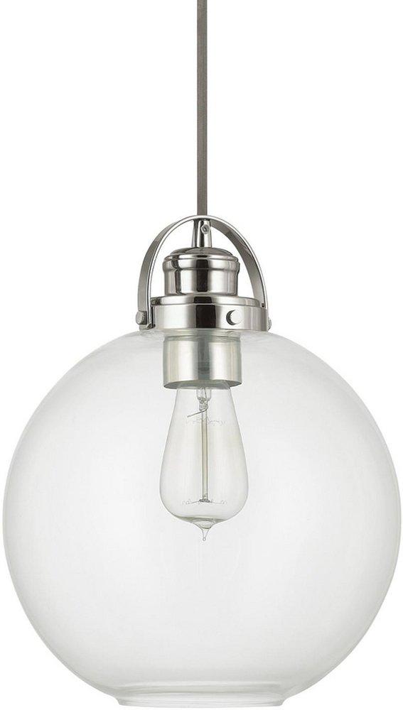 Capital Lighting Polished Nickel 12-3/4 in. 1-Light Mini Pendant 
