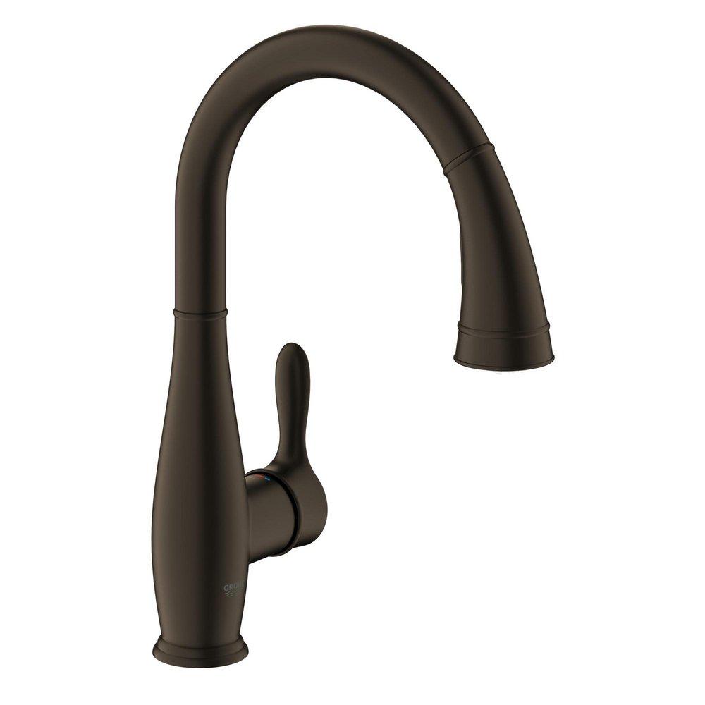 GROHE Oil Rubbed Bronze Single Handle Pull Down Kitchen Faucet 