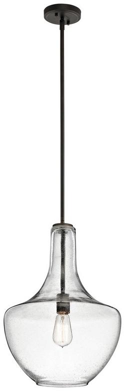 13-3/4 in. 100W 1-Light Medium Base Incandescent Pendant in Olde Bronze