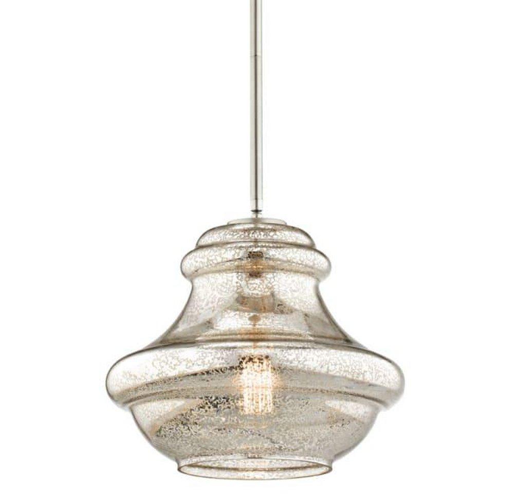 Kichler Lighting Brushed Nickel 12 in. 100W 1-Light Medium Base Incandescent Pendant 