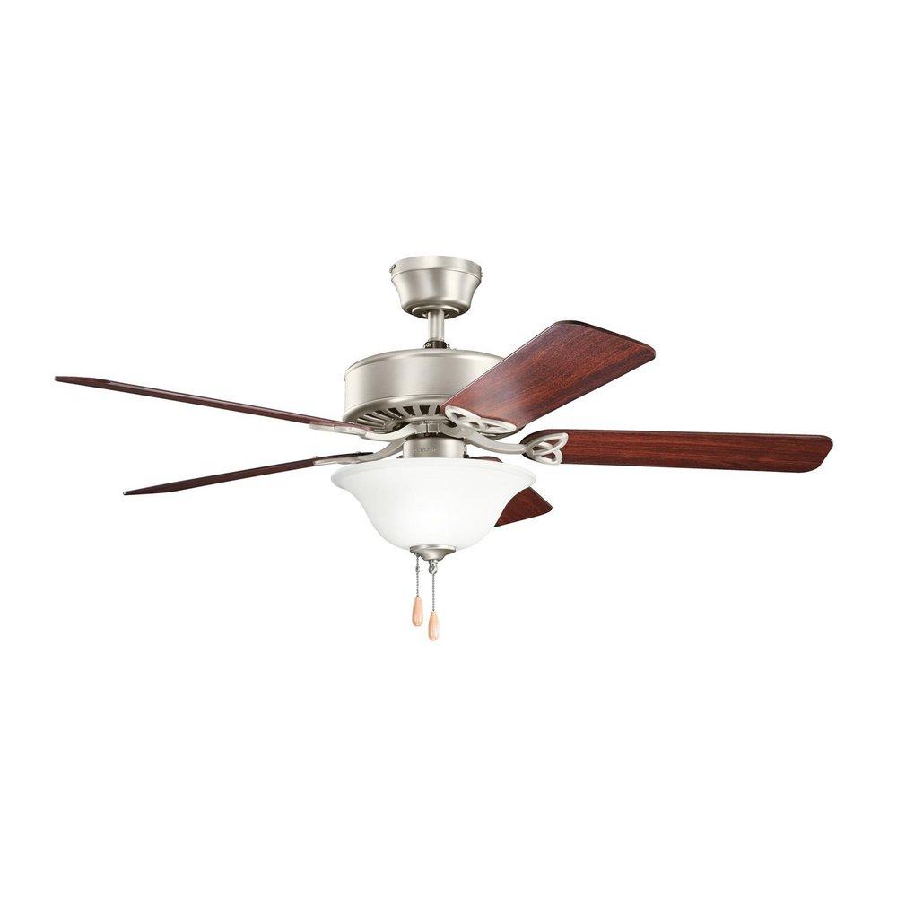 Kichler Lighting Brushed Nickel 66W 5-Blade Ceiling Fan with 50 in. Blade Span and Light Kit 