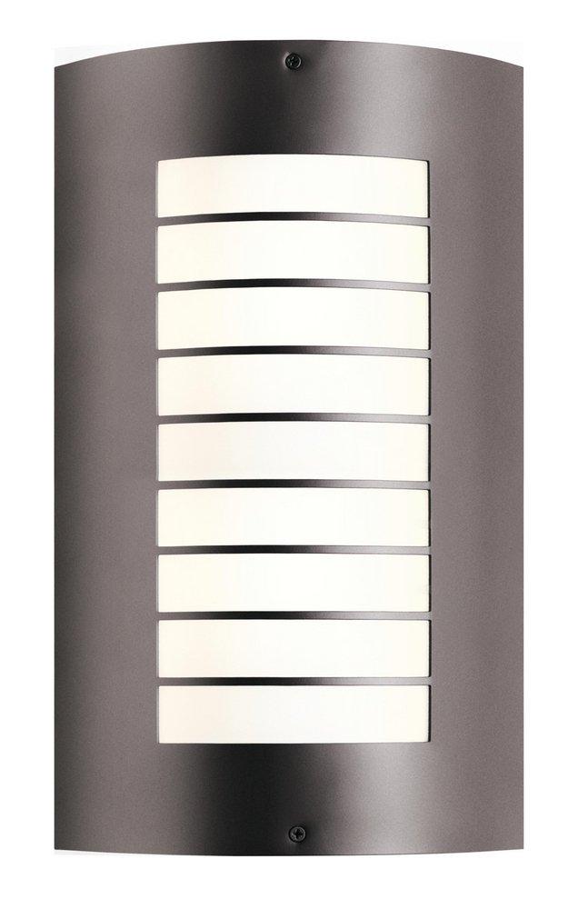 Kichler Lighting Architectural Bronze 3-3/4 in. 30W 2-Light Outdoor Wall Sconce with White Polycarbonate Diffuser Glass 