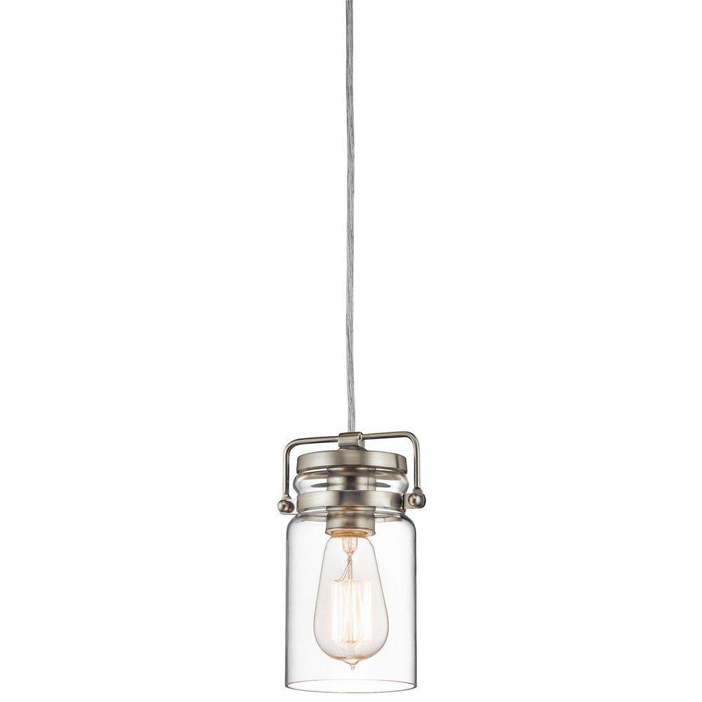 Kichler Lighting Brushed Nickel 4-3/4 in. 100W 1-Light Medium Base Incandescent Mini Pendant 
