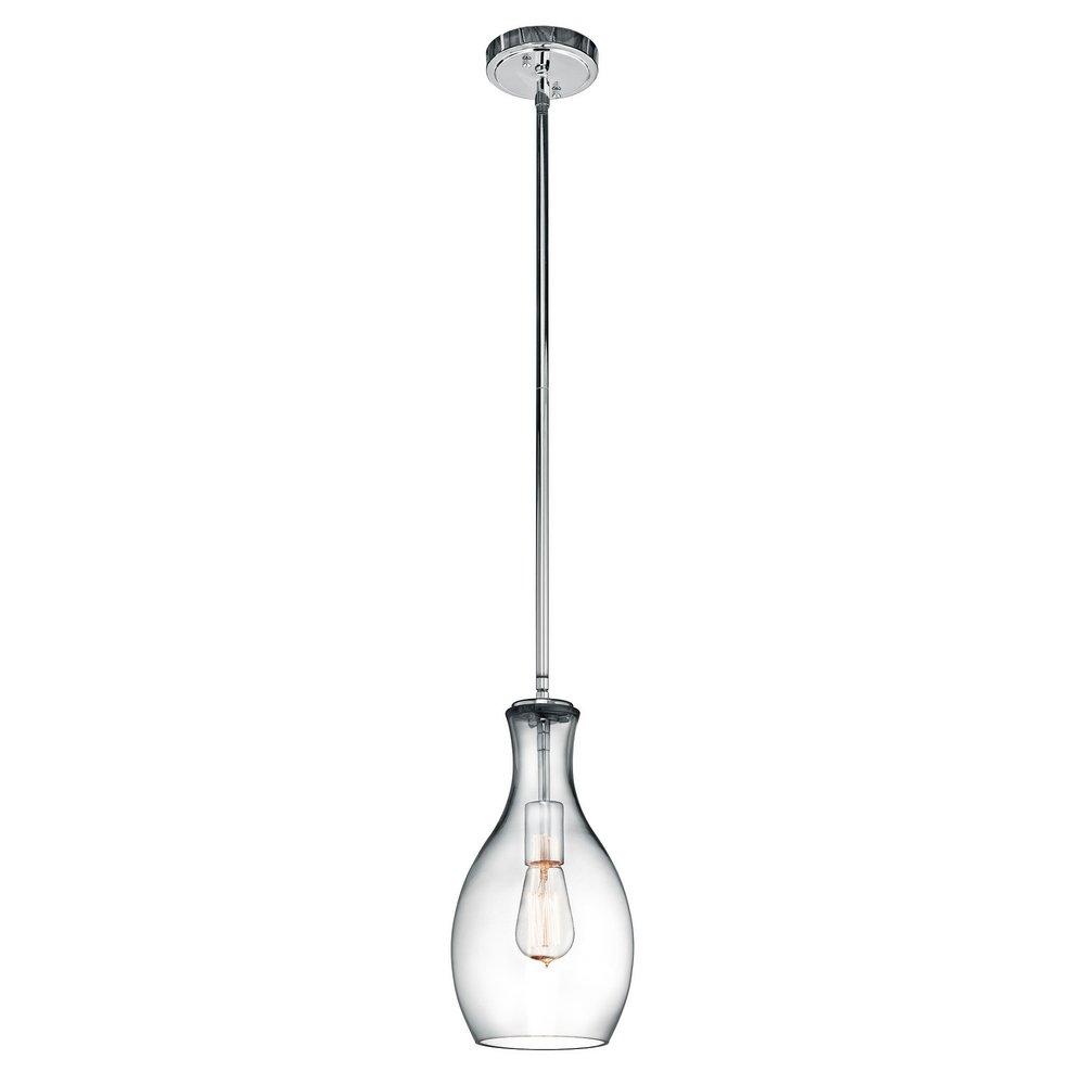 Kichler Lighting Chrome 7 in. 100W 1-Light Medium Base Incandescent Pendant 